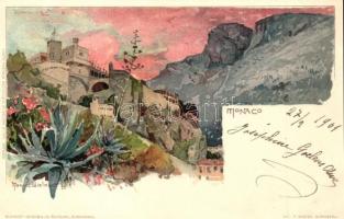 1901 Monaco. Carte Postale Artistique de Velten No. 465. litho s: Manuel Wielandt