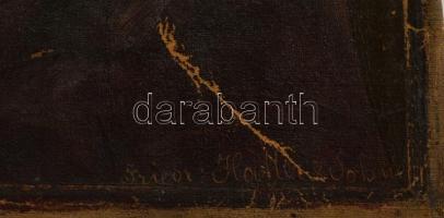 XIX. sz: Friedr. Haller jelzéssel: Lányka portré. Olaj, vászon. 31x25 cm