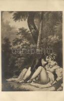 Couple in the forest. Erotic porn art (non PC)