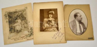 cca 1900-1918 3 db nagyméretű fotó, klf magyar fényképészektől kb 25x37 cm