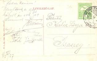 Kunszentmiklós, Piac tér, Református templom, Városháza. W. L. Bp. 1284. (EB)