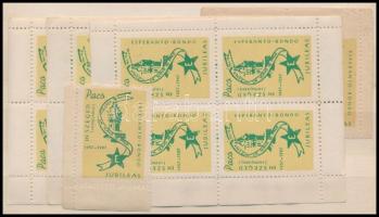 1967 Eszperantó 10 éves jub. Szeged 3 ív és 3 bélyeg levélzáró