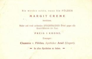 Balatonaliga, szikla barlangbejárattal. Ungar. Lichtdruck A.G. Bpest. Földes-féle Margit Creme krém ...