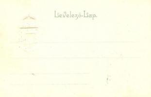 Budapest V. Országház. Magyar zászlós és címeres dombornyomott lap. Emb. "1917 Budapest Hadirep...