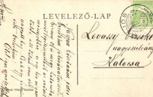 1914 Hajós, Haynald árvaház, Római katolikus templom, Plébánia lak. Bloch Vilmos kiadása, floral  (E...