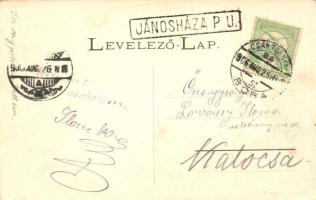 1906 Jánosháza, Fő utca, Steiner Ignácz üzlete és saját kiadása  (EK)