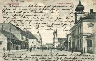 1912 Zalaegerszeg, Kossuth Lajos utca, Komlós M. Miksa üzlete. Breisach Sámuel kiadása (Rb)