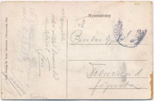 Várpalota, templom, zsinagóga, gyógyszertár, Horváth János üzlete. Leporellolap belül Brigett-gyár, ...