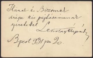 Lehotay Árpád (1896-1953) színész, színházigazgató, dedikált fotója