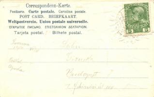 Lovran, Laurana; Címeres és bélyeges dombornyomott litho keret / Coat of arms and stamps. Philatelie...