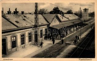 Komárom, Komárno; Vasútállomás. Kiadja Hacker Dezső / Bahnhof / railway station (EK)