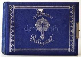 cca 1900-1960 80 db szentkép dekoratív egészvászon szentkép tartó albumban. Csipke lithok és moderne...