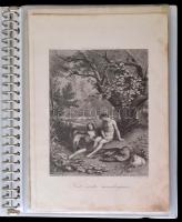 50 db szentkép metszetet tartalmazó berakó / 50 religious engravings in stockbook