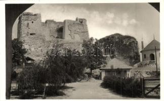 Léva, Levice; Várrom a csehek kivonulása után. Foto Hajdu / castle ruins + 1938 Léva visszatért So. Stpl.