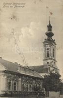 1909 Homokos, Mramorak; görögkeleti szerb templom, tiszti étkezde / Greek Orthodox Serbian church, officers menage (dining hall) (EK)
