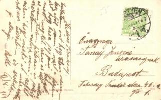 Pöstyén, Pistyan, Piestany; Kur-Hotel / Gyógyszálloda, kávéház és étterem. W. L. Bp. 4404. Kiadja Sc...