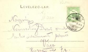 1912 Hőlak, Trencsén-Tepla, Trencianske Teplá; Vasútállomás és vasúti vendéglő, étterem. Kiadja az E...