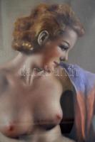 Diósy Antal (1895-1977): Félakt. Pasztell, papír, üvegezett keretben, 68×48 cm