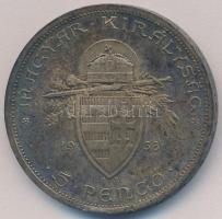 1938. 5P Ag "Szent István" T:1-,2 patina,ph. 
Adamo P8.1