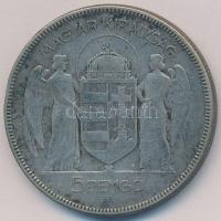 1930. 5P Ag "Horthy jobbra" T:3 patina
Adamo P8