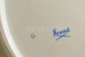 Herendi csipkebogyómintás porcelán tál, kézzel festett, jelzett, hibátlan, 17×18 cm