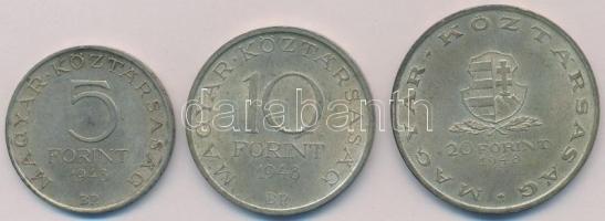 1948. 5Ft Ag "Petőfi" + 10Ft Ag "Széchenyi" + 20Ft Ag "Táncsics" - &qu...