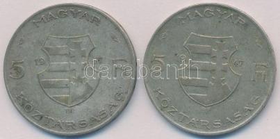 1947. 5Ft Ag "Kossuth" (2x) T:2-