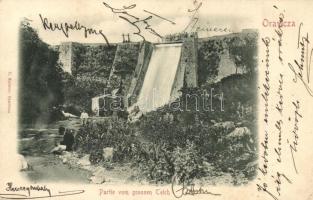 1899 Oravica, Oravita; Nagy-tó és vízesés felől nézve / grossen Teich / lake with waterfall