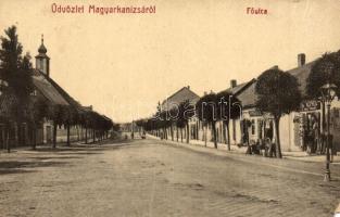 Magyarkanizsa, Ókanizsa, Stara Kanjiza; Fő utca, üzletek. W. L. Bp. 2172. / main street, shops (EM)