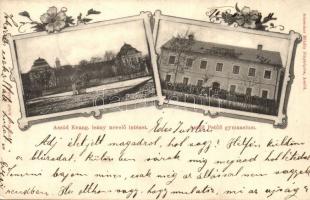 1900 Aszód, Evangélikus leány nevelő intézet és Petőfi gimnázium. Schrecker Mihály fényképész, floral
