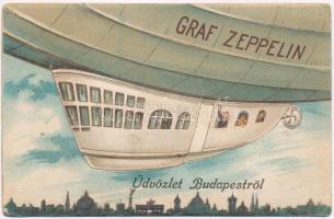 Budapest. Graf Zeppelin léghajós leporellolap (kis szakadás / small tear)