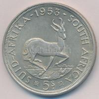 Dél-Afrika 1953. 5Sh Ag "II. Erzsébet" T:2 
South Africa 1953. 5 Shilling Ag "Elizab...