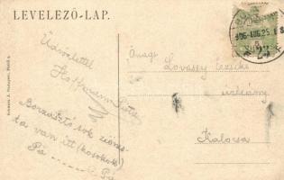 1906 Budapest XII. Svábhegy, Fogaskerekű vasútállomás, gőzmozdony, vasutasok / Zahnradbahn Schwabenb...