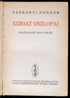 Várkonyi Nándor: Sziriat oszlopai. Elsüllyedt kultúrák. Bp., Királyi Magyar Egyetemi Nyomda.  Kiadói...