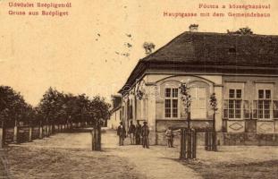 1909 Szépliget, Schönau, Gajdobra; Fő utca, községháza, Kálvária utca. W.L. 1999. Kiadja Jákovácz András / Hauptgasse, Gemeindehaus / streets, town hall (EK)