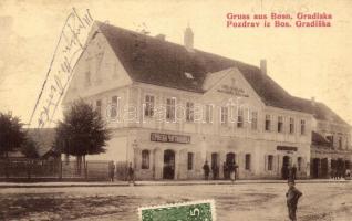 Gradiska, Bosanska Gradiska; Serbian school and reading club, street view. W. L. 912.