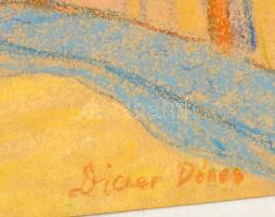 Diener jelzéssel: Utcarészlet. Pasztell, papír, 41×30 cm