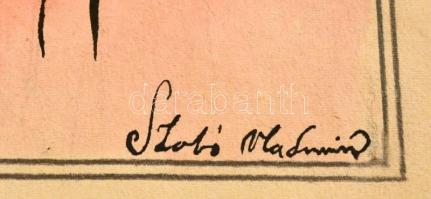 Szabó jelzéssel: Férfi portré. Akvarell-.tus, papír, 27×18 cm