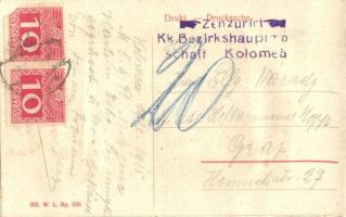 Kolomyia, Kolomyja, Kolomea; Rynek / square, shops. leporellocard. W.L. Bp. 530. 905
