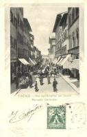 Firenze, Florence; Via dellAriento col nuovo Mercato Centrale / street view with central market. TCV card