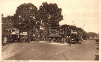 Southampton, Junction Corner, trams, automobile, policeman