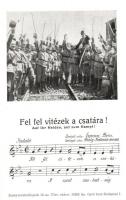Fel fel vitézek a csatára! Zenéjét írta: Egressy Béni, szöveg: Thaly Kálmán; kotta. Zenés levelezőlapok 16. sz. / WWI Austro-Hungarian K.u.K. military sheet music