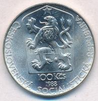 Csehszlovákia 1988. 100K Ag "Prágai Bélyegkiállítás" T:1- 
Czechoslovakia 1988. 100 Korun...