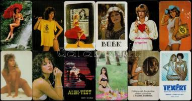 1979-1990 Vegyes kártyanaptár tétel, hölgyekkel, közte erotikus is, 18 db