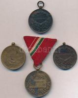 4db-os vegyes kis militária tétel, közte 1914. "Ferenc József Bronz Vitézségi Érem" Br kit...