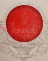 1887 Magyar Mérnök és Építészegylet díszes (Zofhal G./Doby J.) oklevele Meissner (Mészner) Alajos (1...