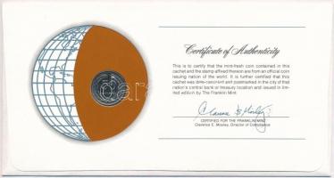 Salvador 1977. 50c "Nemzetek pénzérméi" felbélyegzett borítékban, bélyegzéssel, holland ny...