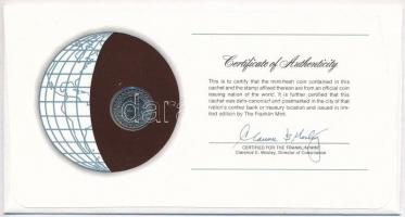 Suriname 1976. 25c "Nemzetek pénzérméi" felbélyegzett borítékban, bélyegzéssel, holland ny...