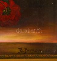 Benczúr jelzéssel: Virágcsendélet. Olaj, vászon-karton, üvegezett keretben, 31×42 cm