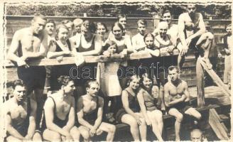 1935 Csiszár-fürdő (Bálványosfürdő), fürdőzők / bathing people. group photo (Rb)